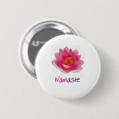 Lotos-Blume "Namaste" Yoga-Geschenke Button (Vorne & Hinten)
