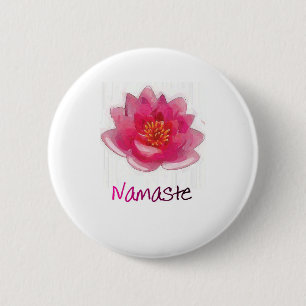 Lotos-Blume "Namaste" Yoga-Geschenke Button