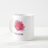 Lotos-Blume "Namaste" Yoga-Geschenke Kaffeetasse (Vorderseite Links)