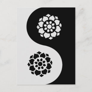 Lotos-Blume Yin Yang Postkarte