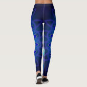Lotos-BlumeMandala - blaues cyan-blaues Veilchen Leggings (Rückseite)