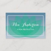 Lotos-Blumen-blaues Grün entspannen sich Visitenkarte (Vorderseite)