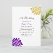 Lotos-Blumen-Geburtstags-Einladung Einladung (Stehend Vorderseite)