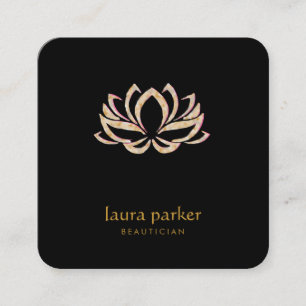 Lotos-Blumen-Logo-heilendes Therapie-Yoga Quadratische Visitenkarte