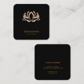 Lotos-Blumen-Logo-heilendes Therapie-Yoga Quadratische Visitenkarte (Vorne/Hinten)
