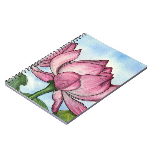 Lotos-Blumen-Notizbuch Notizblock (Linke Seite)