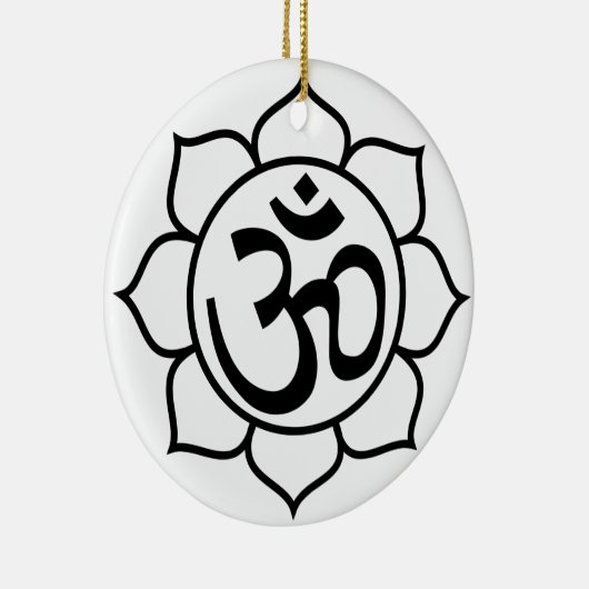 Lotos-Blumen-OM-Symbol Keramik Ornament (Rechts)