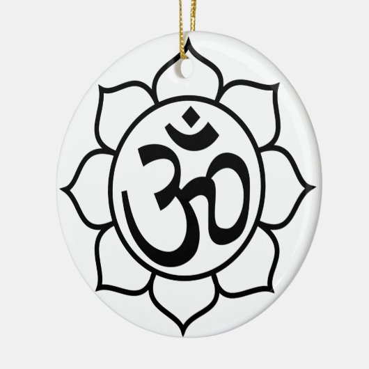 Lotos-Blumen-OM-Symbol Keramik Ornament (Links)