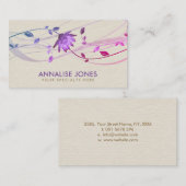 Lotos-Blumen-Strudel auf Leinwand Visitenkarte (Vorne/Hinten)