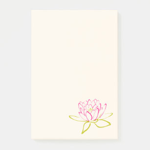 Lotos-Blumen-/Wasser-Lilien-Illustration Post-it Klebezettel