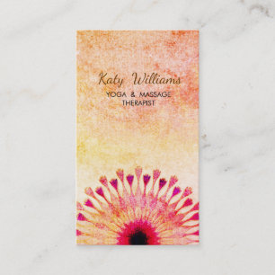 Lotos-Blumen-Yoga-Lehrer-Meditations-rote Orange Visitenkarte
