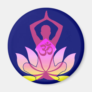 Lotos-Blumen-Yoga OM Namaste geistiges auf Blau Magnet