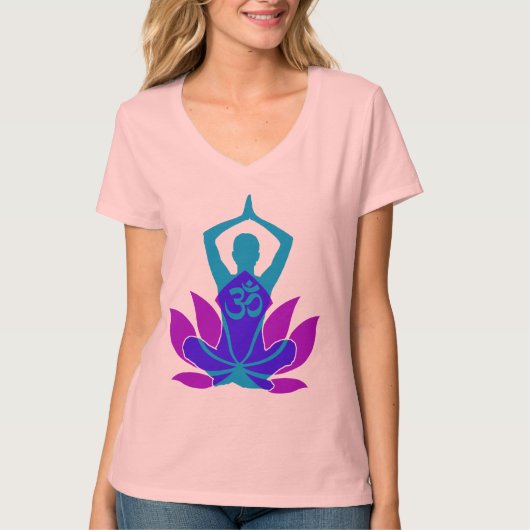 Lotos-Blumen-Yoga OM Namaste geistiges auf T-Shirt (Vorderseite)