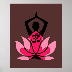 Lotos-Blumen-Yoga OM Namaste geistiges im Umber Poster