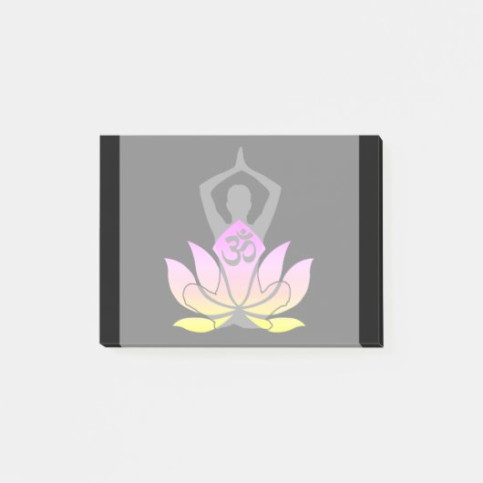 Lotos-Blumen-Yoga-Pose OM Namaste geistige Post-it Klebezettel (Vorderseite)