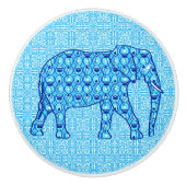 Lotos-Blumenelefant - Türkis Keramikknauf (Vorderseite)