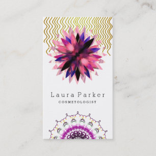 Lotos-BlumeWatercolormandala-Yoga-holistischer Visitenkarte