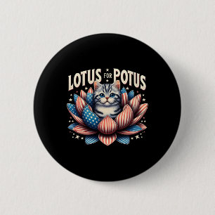 Lotos Für Potus Uns Flagge Katzenliebhaber Kamala Button