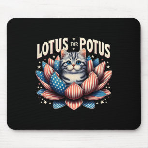 Lotos Für Potus Us Flagge Katzenliebhaber Kamala H Mousepad