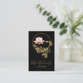 *~* Lotos-GoldGlitzer-Yoga-MeditationMindfulness Visitenkarte (Stehend Vorderseite)
