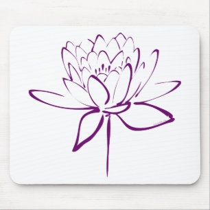 Lotos-Kalligrafie (Lila) Mousepad