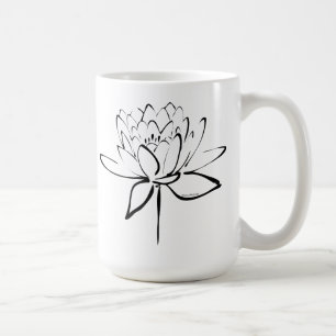 Lotos-Kalligrafie (Schwarz) Kaffeetasse