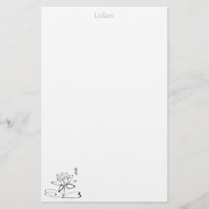 Lotos-Kalligraphie - personalisiertes Briefpapier