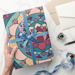 Lotos-Mandala Lotosblume Floral Geschenkpapier