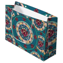 Lotos-Mandala Lotosblume Floral Große Geschenktüte