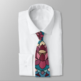 Lotos-Mandala Lotosblume Floral Krawatte