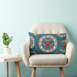 Lotos-Mandala Lotosblume Floral Lendenkissen
