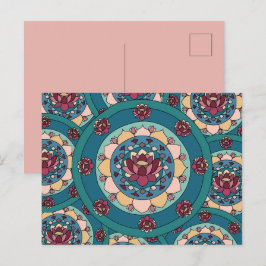 Lotos-Mandala Lotosblume Floral Postkarte