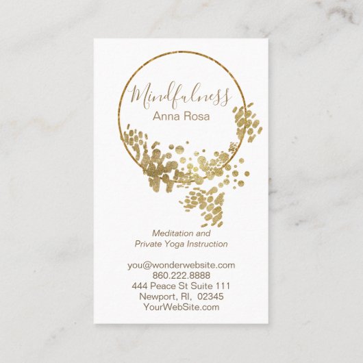 *~* Lotos-Meditations-Yogamindfulness-GoldGlitzer Visitenkarte (Rückseite)
