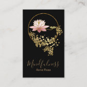 *~* Lotos-Meditations-Yogamindfulness-GoldGlitzer Visitenkarte (Vorderseite)