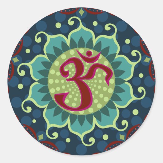 Lotos-Om - OM Runder Aufkleber (Vorderseite)