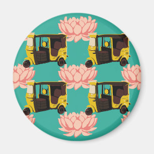 Lotos und Rickshaw Magnet
