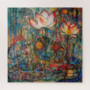 Lotos- und Wasserlilien-Puzzle Puzzle