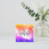 *~* Lotos-Universum-Rosa-lila Galaxie-Nebelfleck Quadratische Visitenkarte (Stehend Vorderseite)