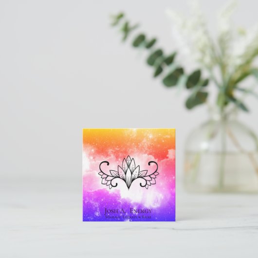 *~* Lotos-Universum-Rosa-lila Galaxie-Nebelfleck Quadratische Visitenkarte (Stehend Vorderseite)