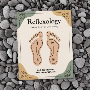 Lotosblume & Fußabdruck - Reflexzonenmassage Flyer