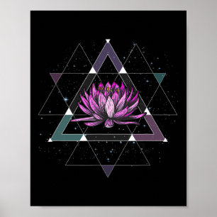 Lotosblume Heilige Geometrie Yoga Meditation Spiri Poster