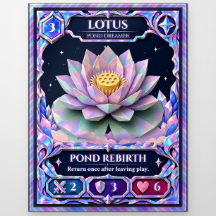 Lotosblume, Regenbogenfolie Kunst Postkarte