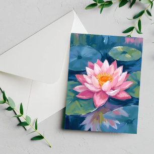 Lotosblume Seerosenblatt Aquarell Karte
