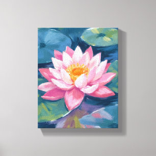 Lotosblume Seerosenblatt Aquarell Leinwanddruck