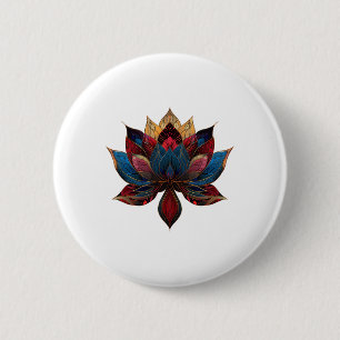 Lotosblume Vintage Japanischer Zen-Buddhismus Yoga Button