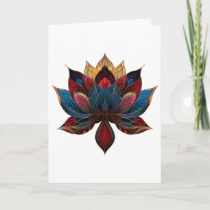 Lotosblume Vintage Japanischer Zen-Buddhismus Yoga Karte