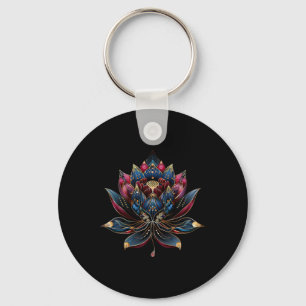 Lotosblume Vintage Japanischer Zen-Buddhismus Yoga Schlüsselanhänger