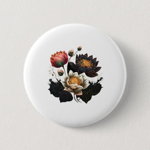 Lotosblumen Buddhismus Spirituelles Symbol Yoga Na Button