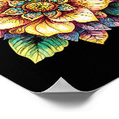 Lotosblumen-Mandala Boho Fantasy Poster (Ecke)
