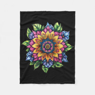Lotosblumen-Mandala-Boho-Yoga-Meditation Fleecedecke